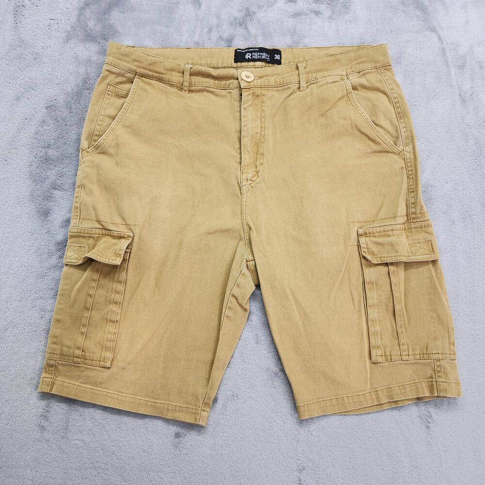 Refinery Republic Shorts Mens 36 Tan Cargo Utility‎ Outdoors Summer Casual Work
